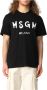 Msgm Zwart Katoenen Logo Print T-Shirt Black Heren - Thumbnail 3
