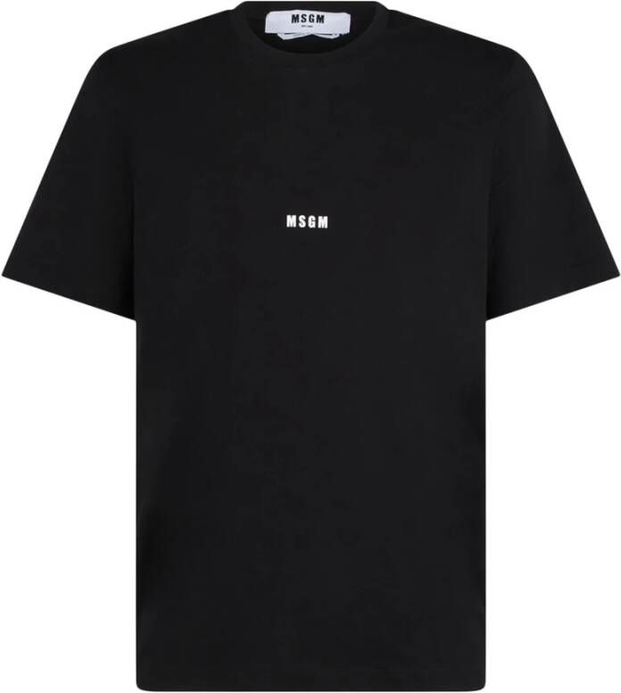 Msgm Katoenen T-shirt met Bedrukt Logo Black