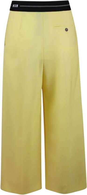 Msgm Wide Trousers Geel Dames