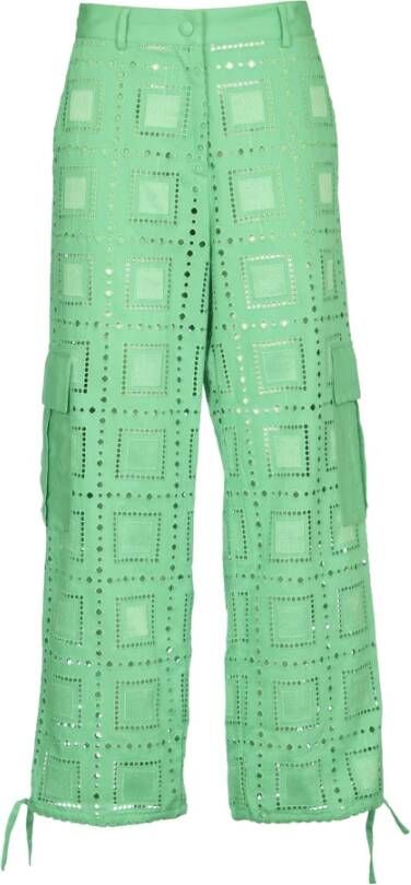Msgm Wide Trousers Groen Dames