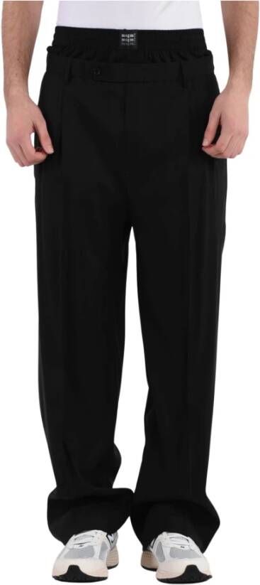 Msgm Wide Trousers Zwart Heren