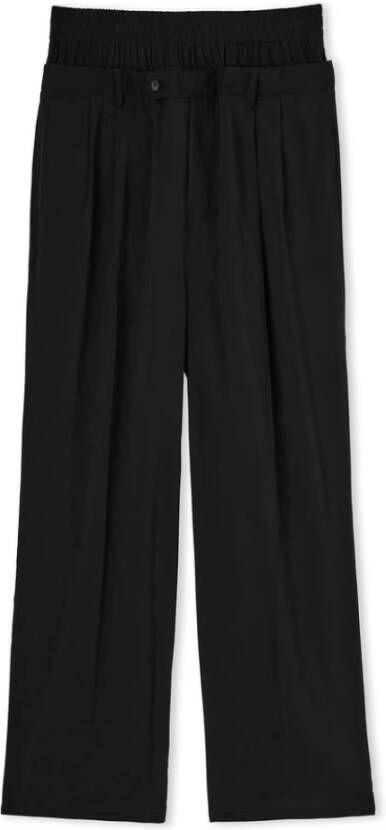 Msgm Wide Trousers Zwart Heren