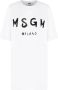 Msgm Witte Katoenen Jurk Ronde Hals Korte Mouwen White Dames - Thumbnail 1