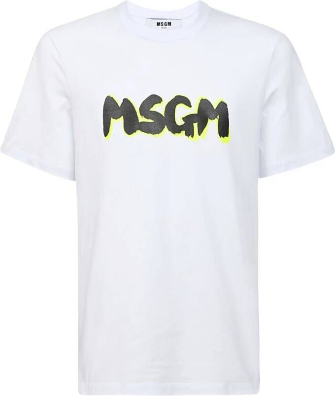 Msgm Wit katoenen t-shirt Wit Heren