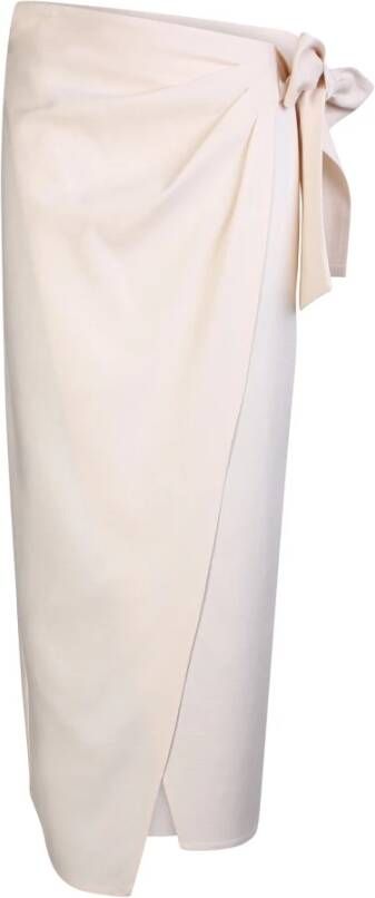 Msgm Wrap design midi skirt with bow detail from White Dames