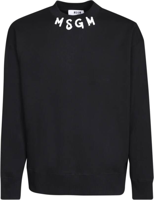 Msgm Zwarte Sweatshirt met Iconisch Design Zwart Heren
