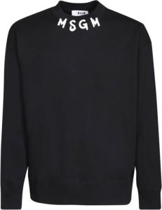 Msgm Zwarte Sweatshirt met Iconisch Design Zwart Heren