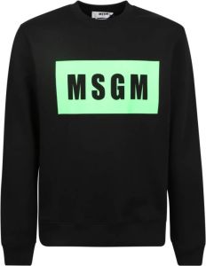 Msgm Zwarte Sweatshirt met Logo Print Zwart Heren