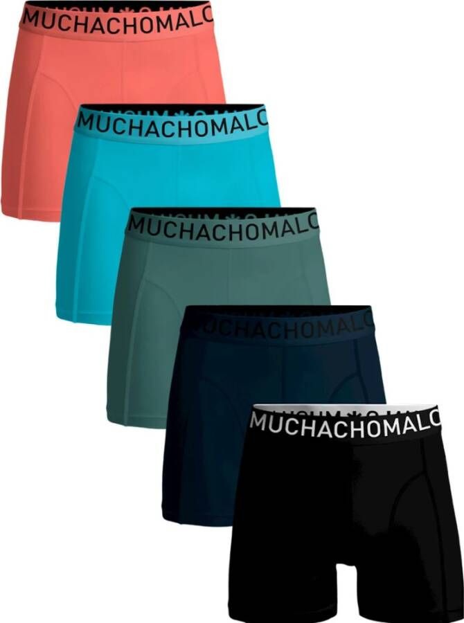 Muchachomalo Boxershorts 5-pack solid 1010 Zwart Heren