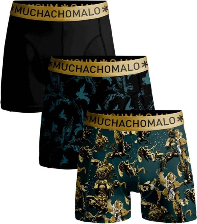 Muchachomalo Boxer Short- M 3-Pack Print Solid Meerkleurig Heren