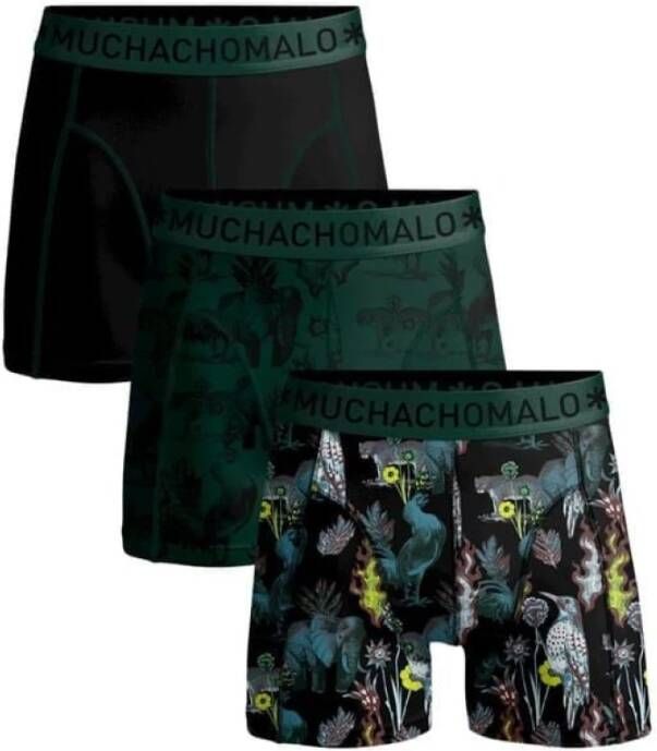 Muchachomalo Boxershorts 3-Pack Animo Zwart Groen Heren