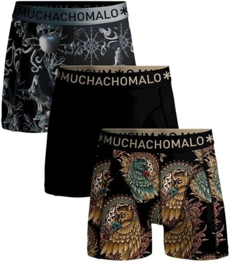 Muchachomalo Boxershorts Boxomalo 3-pack Fredwa 1010 Zwart Heren