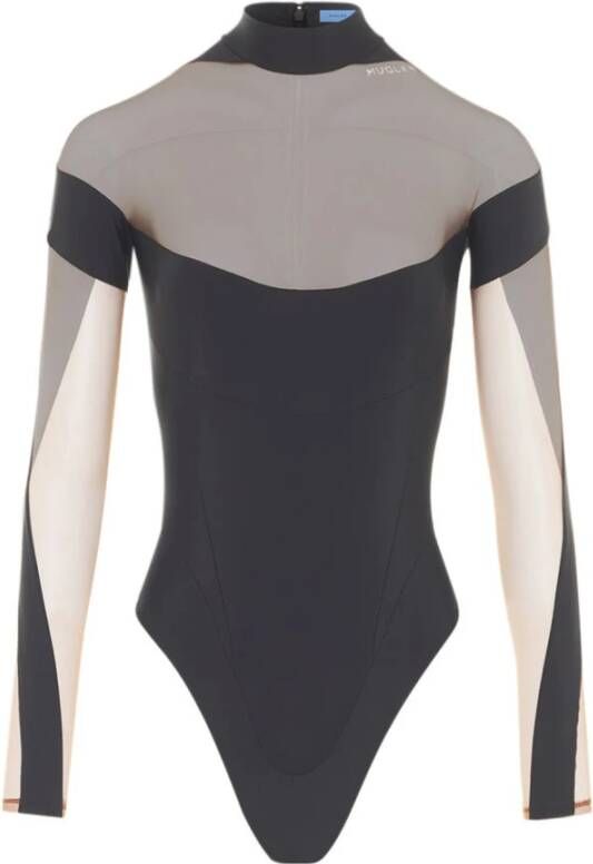 Mugler Theatrale Draperie Jurk Black Dames