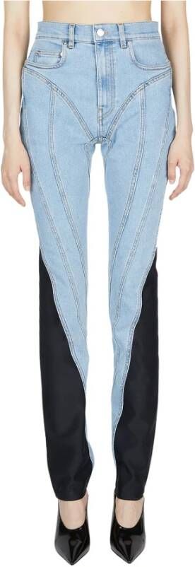 Mugler Hoge taille katoenen jeans Blue Dames