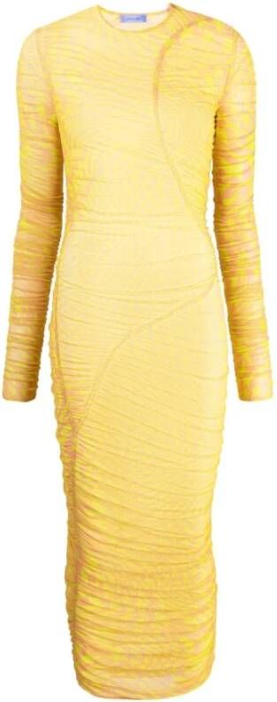 Mugler Midi Dresses Yellow Dames