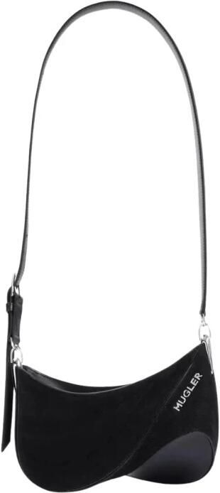 Mugler Hobo bags Leather Spiral Shoulder Bag in zwart