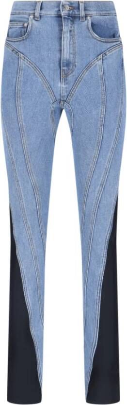 Mugler Slim-fit Trousers Blauw Dames