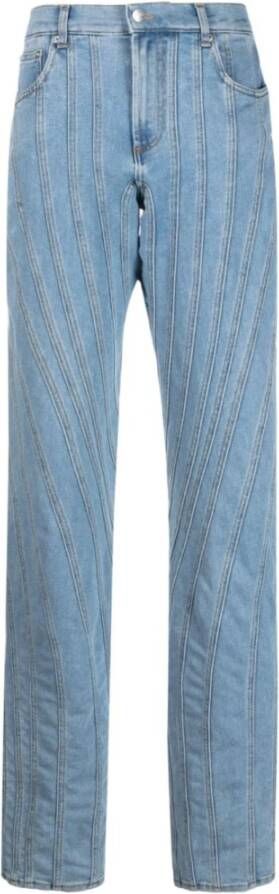 Mugler Heldere Blauwe Snow Spiral Jeans Blue Dames