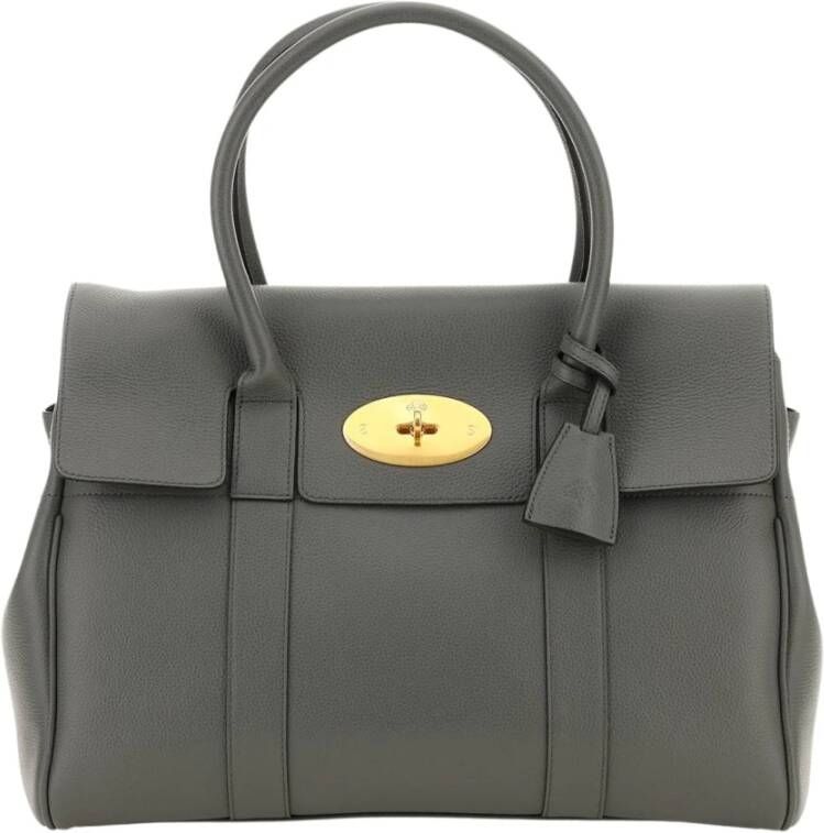 Mulberry Bayswater grained leather bag Grijs Dames