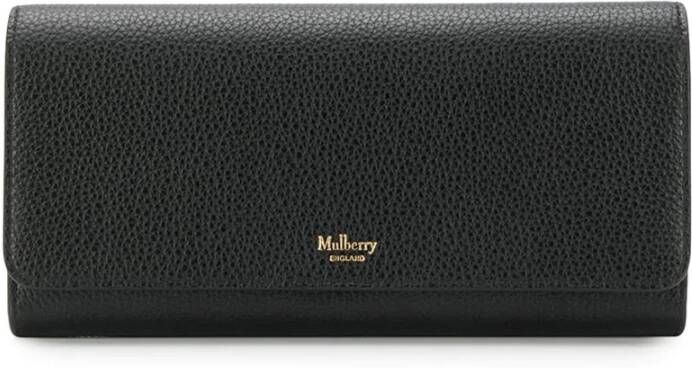 Mulberry Continental Wallet Black Zwart Dames