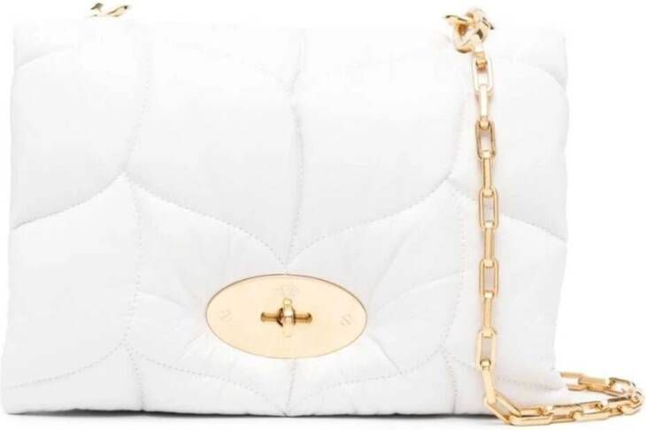 Mulberry Gewatteerde Cross-body Tas met Twist Lock Sluiting White Dames