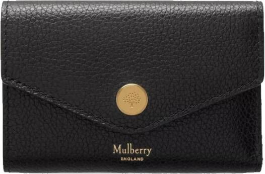 Mulberry Folded Multi-Card Wallet Black Zwart Dames
