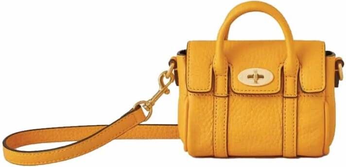 Mulberry Micro Bayswater Shoulder Bags Geel Dames