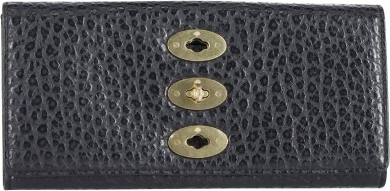 Mulberry Pre-owned Mulberry Continental Embossed Long Wallet in Black Leather Zwart Dames