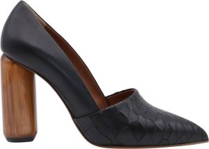 Mulberry Pre-owned Mulberry Wooden Heel Pumps in Black Crocodile Leather Zwart Dames
