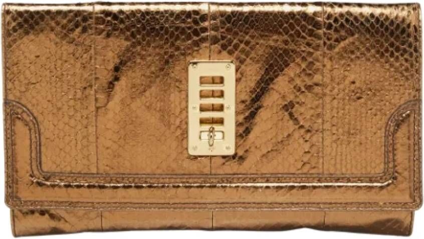 Mulberry Pre-owned Leather clutches Geel Dames