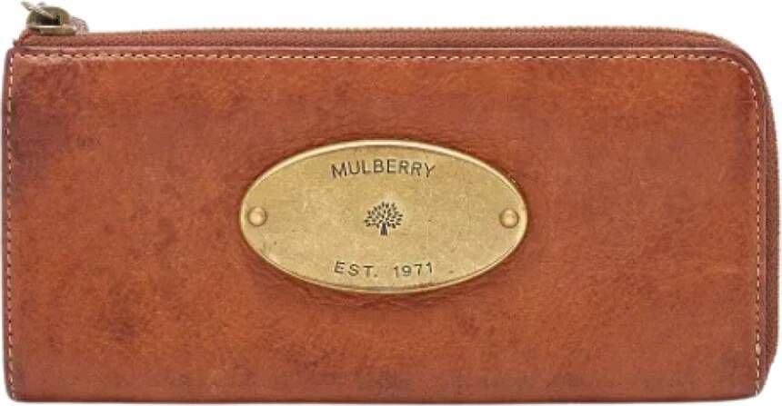 Mulberry Pre-owned Leather wallets Bruin Dames