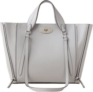 Mulberry Small Bayswater Zip Tote Pale Grey Grijs Dames