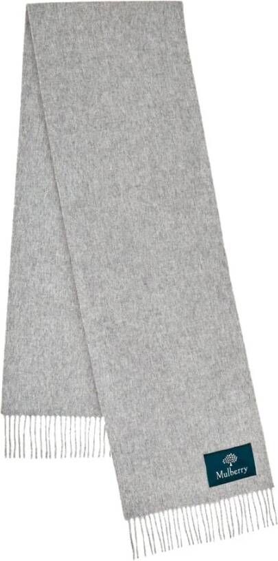 Mulberry Small Solid Scarf Light Grey Melange Grijs Dames