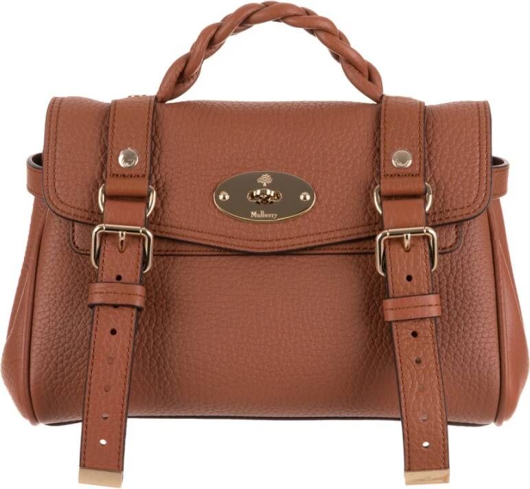 Mulberry Kastanjebruin Leren Mini Alexa Satchel Tas Brown Dames