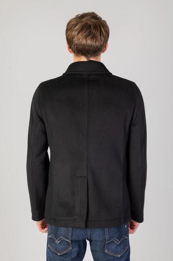 Mulish Klassieke Zwarte Peacoat voor Mannen Black Heren