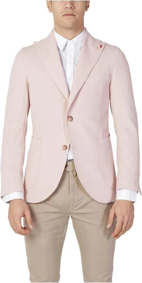Mulish Roze Blazer Knoopsluiting Revers Pink Heren