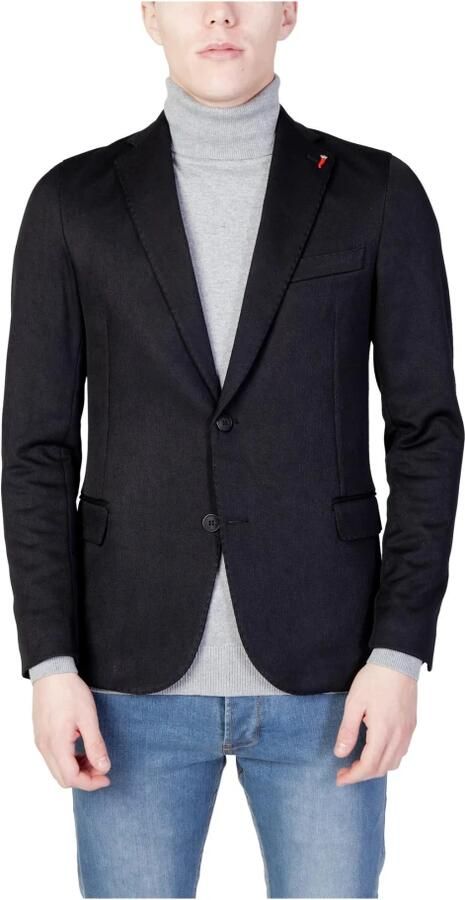 Mulish Zwarte Buttoned Lapel Collar Blazer Black Heren - Foto 3