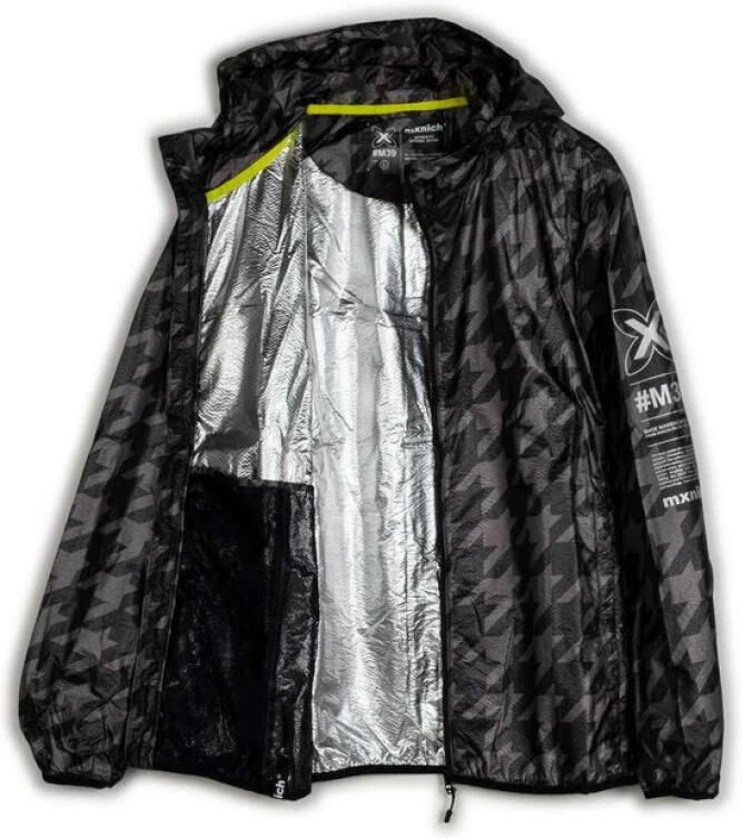 Munich Flash Streetwear Windbreaker met Houndstooth Print Black Heren - Foto 3