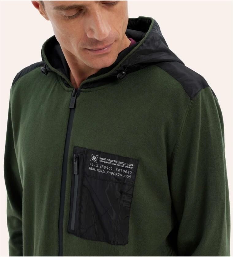 Munich Stijlvolle Zip-Through Cardigan Green Heren - Foto 3