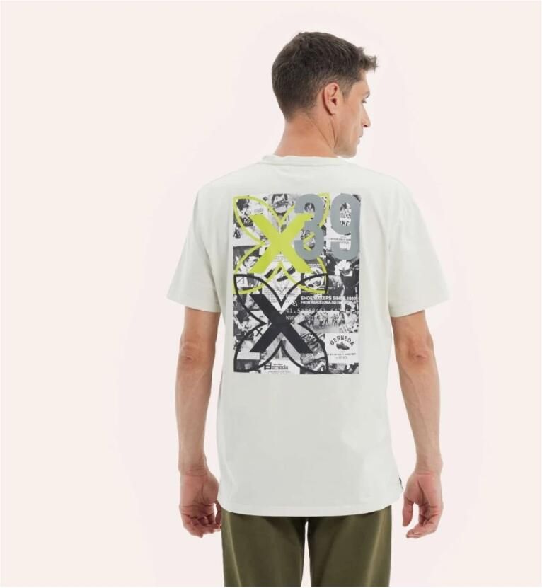 Munich Vintage Bedrukt T-shirt Off White Heren - Foto 4