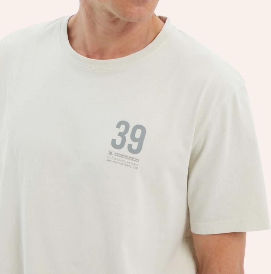 Munich Vintage Bedrukt T-shirt Off White Heren - Foto 3