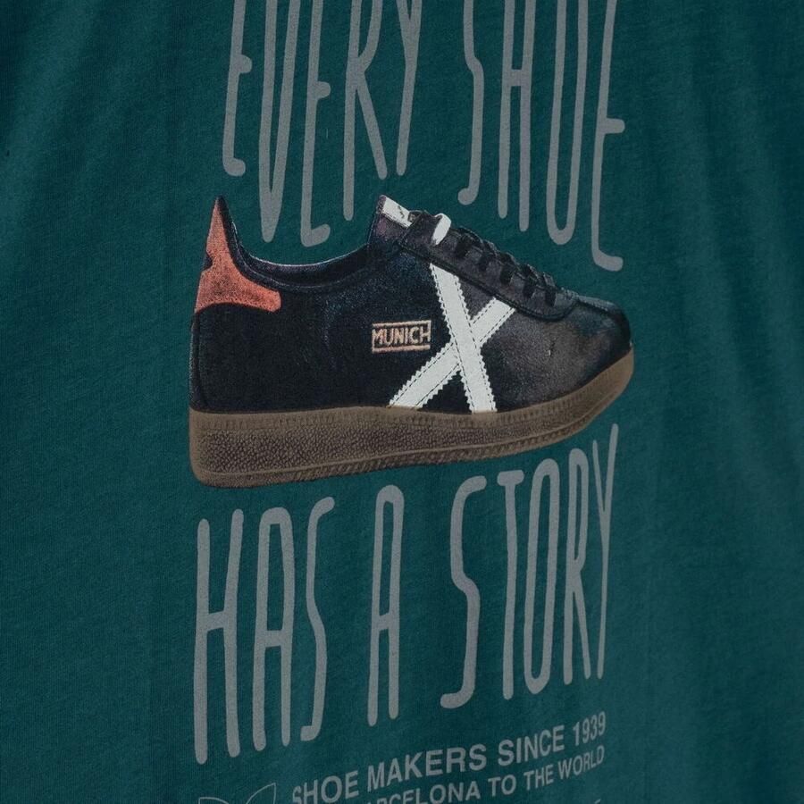 Munich Urban Printed T-shirt in Petroleum Green