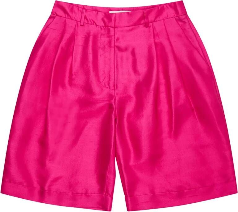 Munthe Hoge taille klassieke shorts met riemlussen Pink Dames