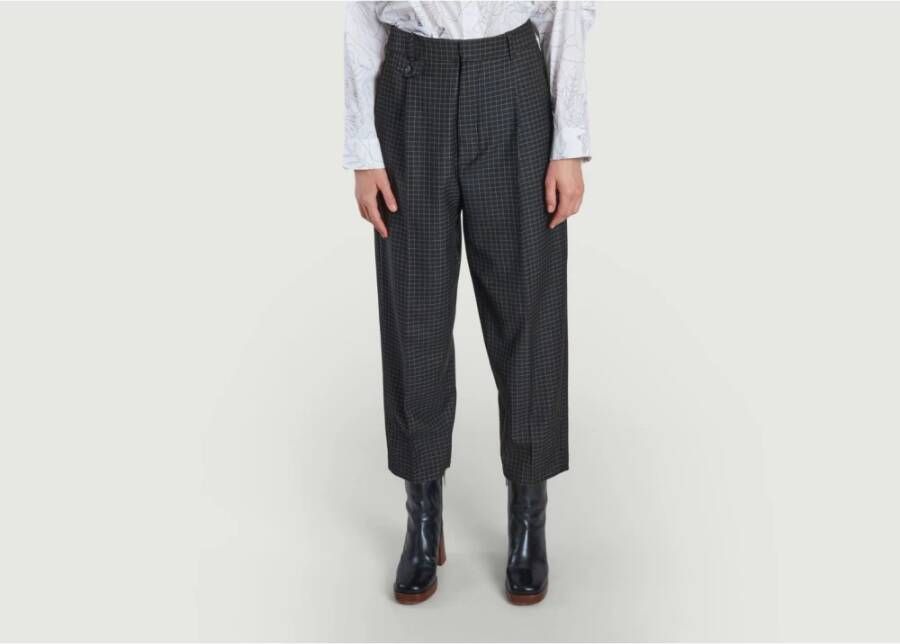 Munthe Elegante broek met all-over print Zwart Dames