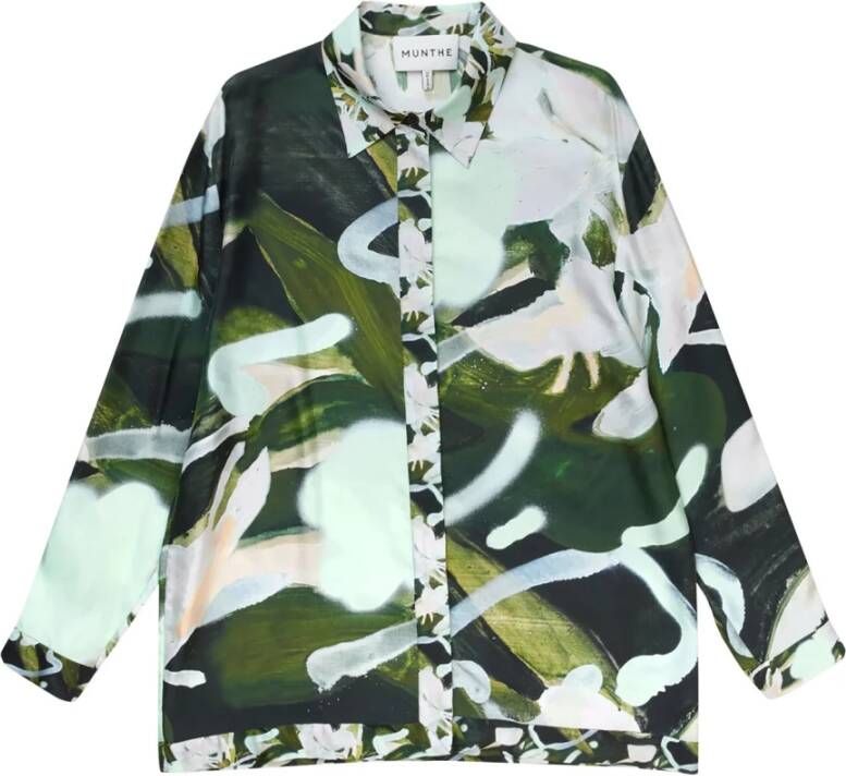 Munthe Stijlvolle Blouse met Groene Print Green Dames