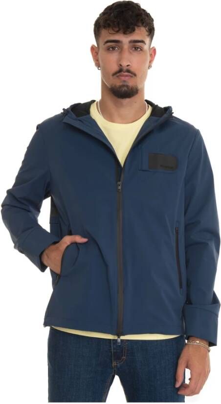 Museum Hooded harrington jacket Blauw Heren