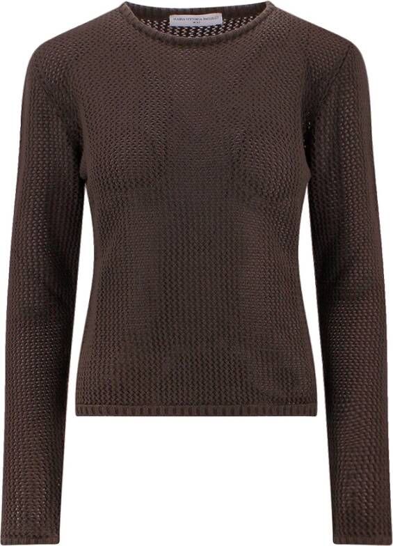 MVP wardrobe Trui met ronde hals Bruin Dames