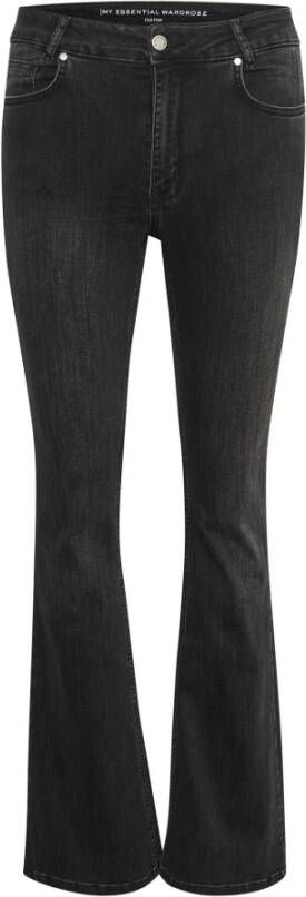 My Essential Wardrobe Hoge Bootcut Zwarte Wassing Broek Black Dames