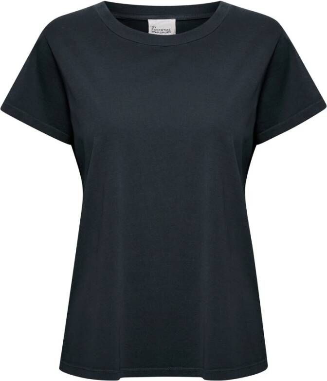 My Essential Wardrobe Essentiële Zwarte Tee met Korte Mouwen Black Dames