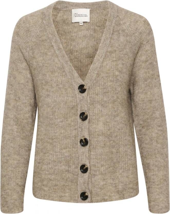 My Essential Wardrobe Het gebreide Cardigan Brown Dames